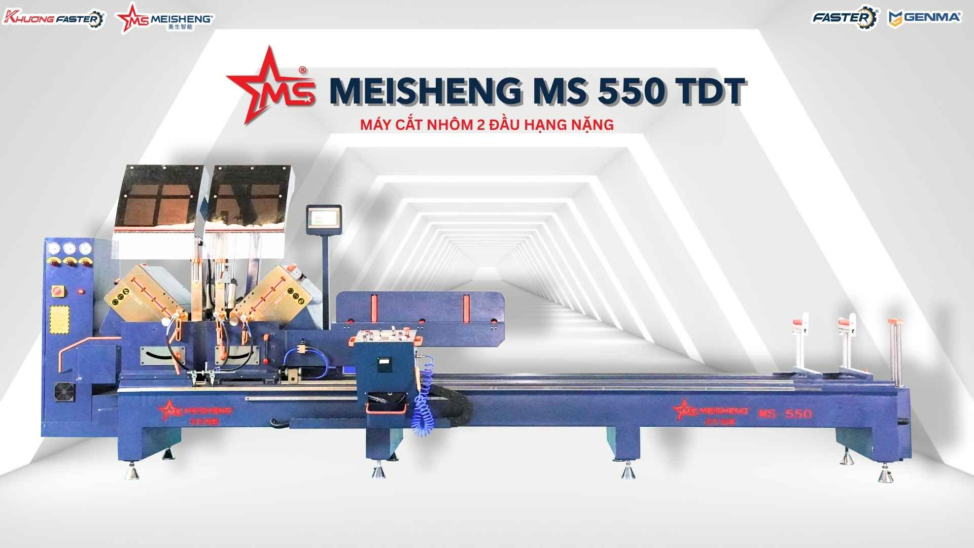 Máy Cắt Nhôm 2 Đầu Meisheng MS 550 Cao Cấp Thước Điện Tử&nbsp;