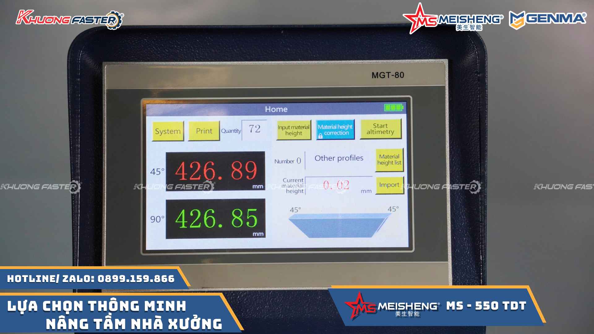 Máy Cắt Nhôm 2 Đầu Meisheng MS 550 Cao Cấp Thước Điện Tử&nbsp;