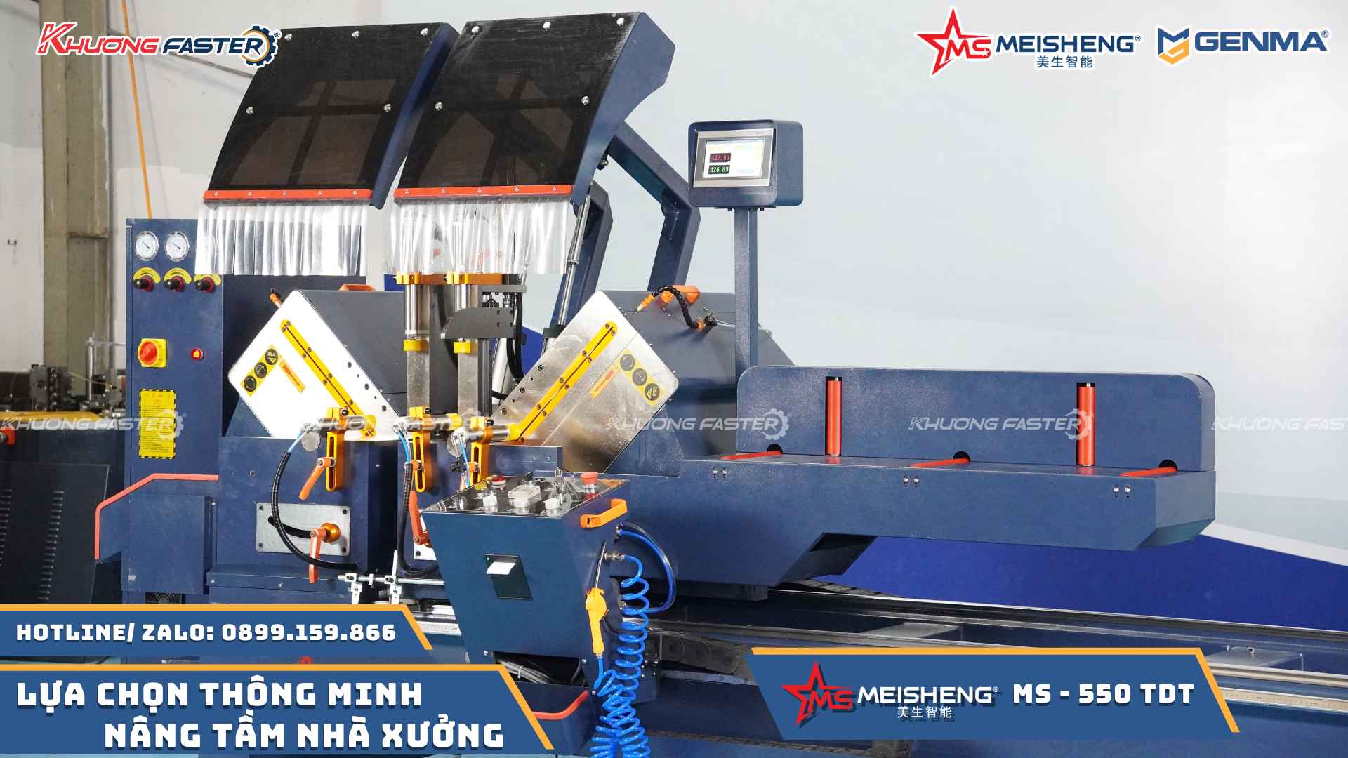 Máy Cắt Nhôm 2 Đầu Meisheng MS 550 Cao Cấp Thước Điện Tử&nbsp;