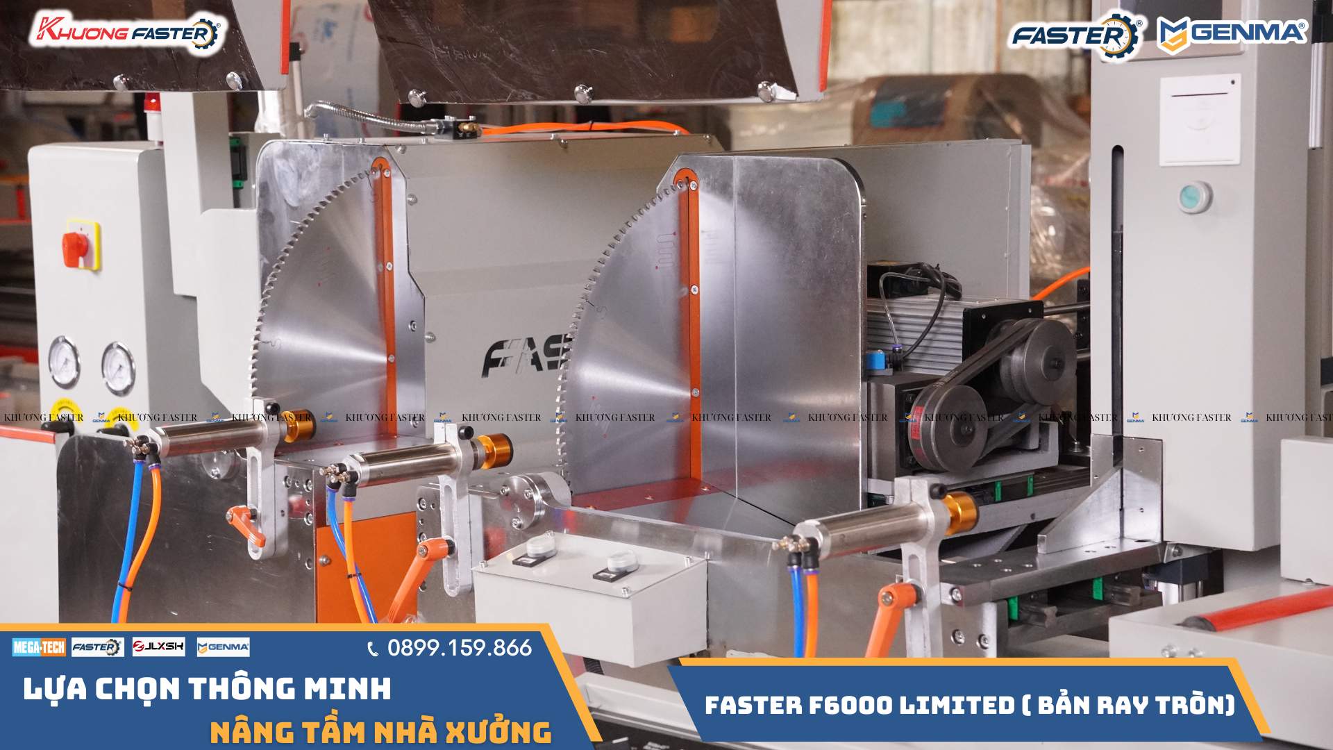 Máy Cắt Nhôm 2 Đầu Lưỡi 550 Faster F6000 Premium