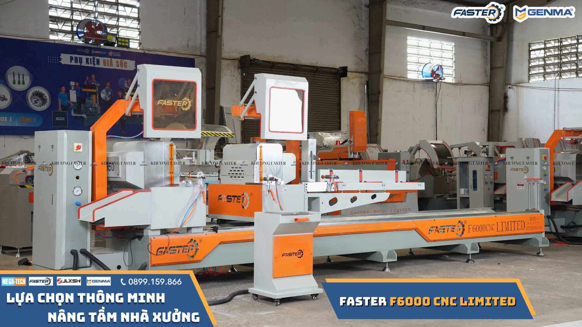 Máy Cắt Nhôm 2 Đầu Lưỡi 550 Faster F6000 CNC Limited