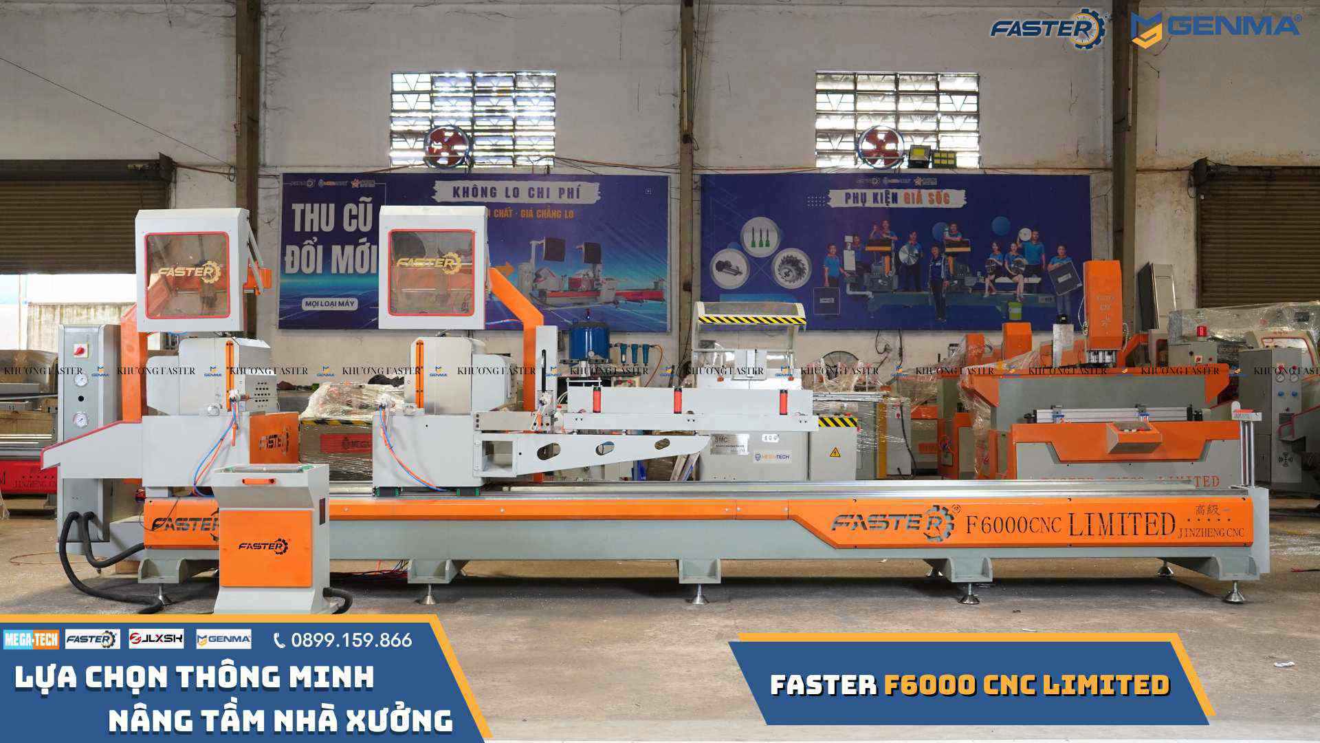 Máy Cắt Nhôm 2 Đầu Lưỡi 550 Faster F6000 CNC Limited
