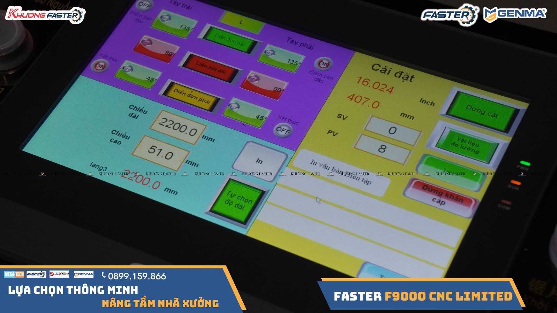 Máy Cắt Nhôm 2 Đầu Lưỡi 600 Faster F9000 CNC Limited