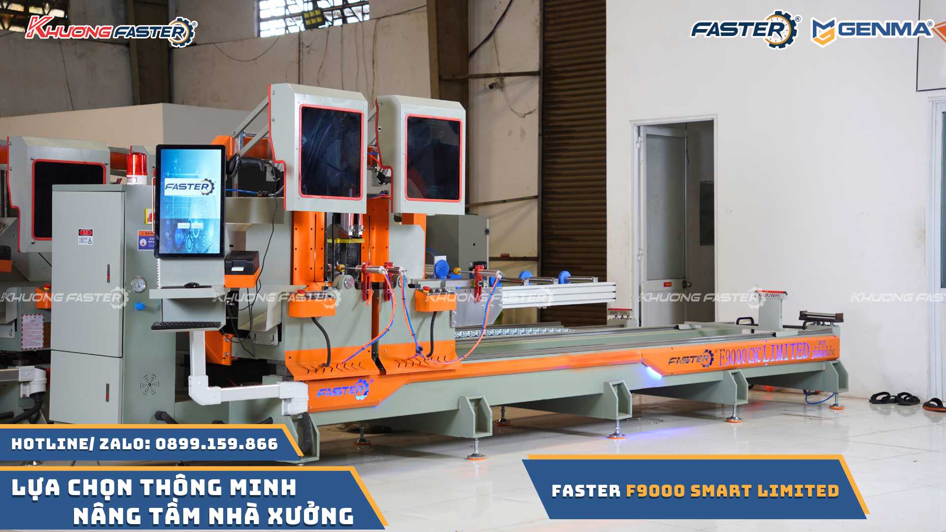 Máy Cắt Nhôm 2 Đầu Lưỡi 600 Faster F9000 Smart Ngoại Tuyến&nbsp;