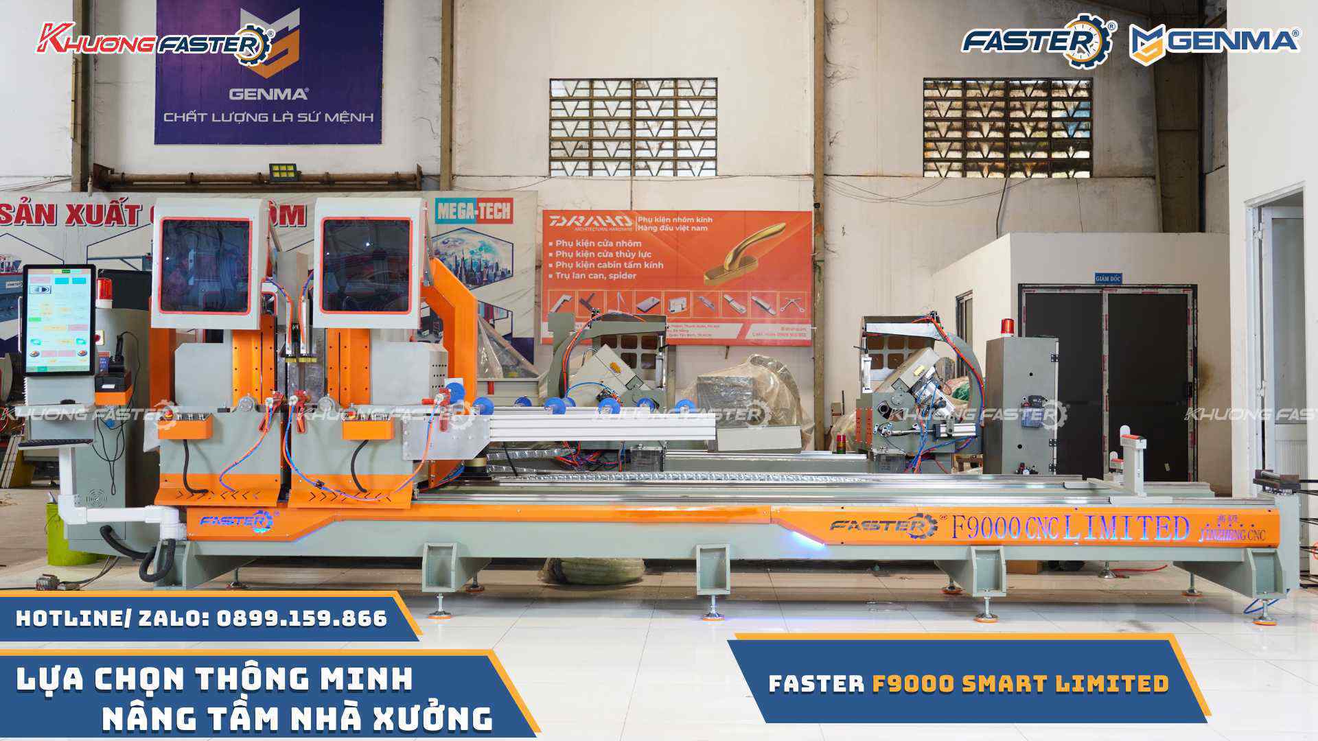 Máy Cắt Nhôm 2 Đầu Lưỡi 600 Faster F9000 Smart Ngoại Tuyến&nbsp;