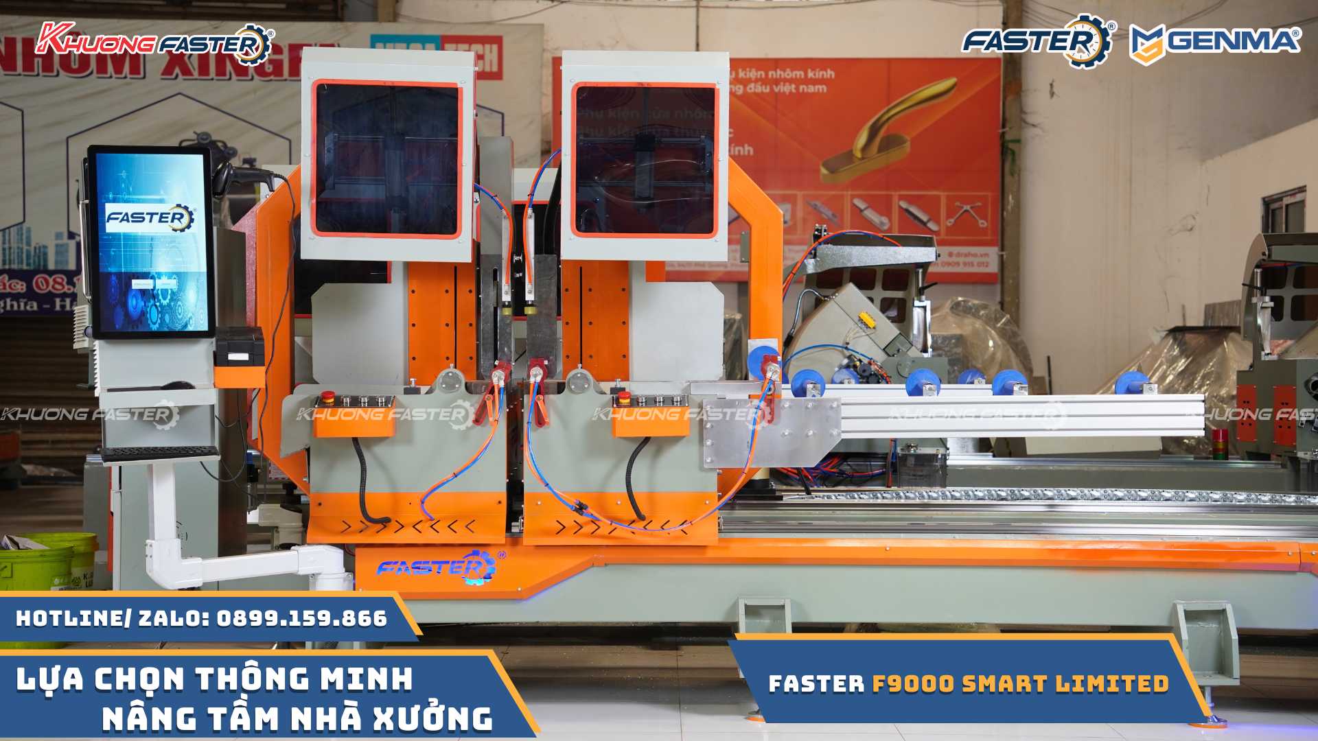 Máy Cắt Nhôm 2 Đầu Lưỡi 600 Faster F9000 Smart Ngoại Tuyến&nbsp;