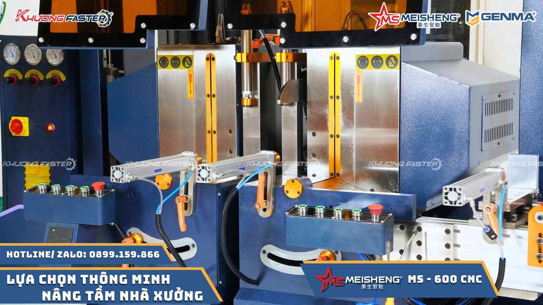 Đầu máy cắt nhôm 2 đầu Meisheng MS 600 Smart gia công chính xác cao