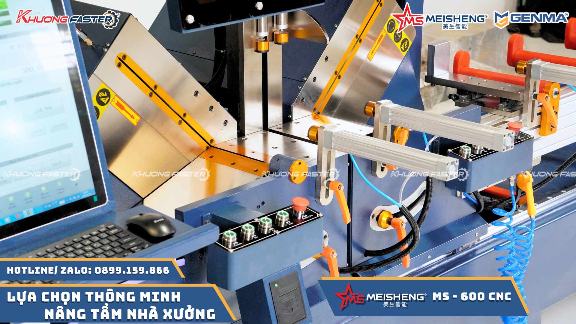Hệ thống màn hình CNC của máy cắt nhôm thông minh Meisheng MS 600 Smart