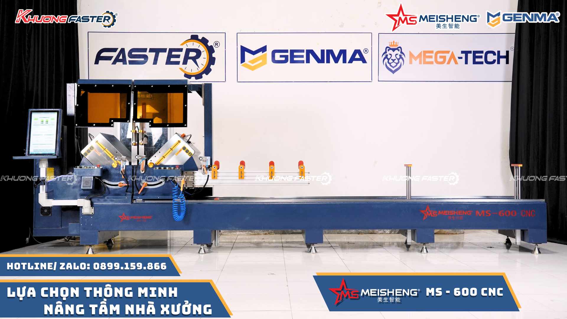 Tổng quan máy cắt nhôm 2 đầu ngoại tuyến Meisheng MS 600 Smart CNC