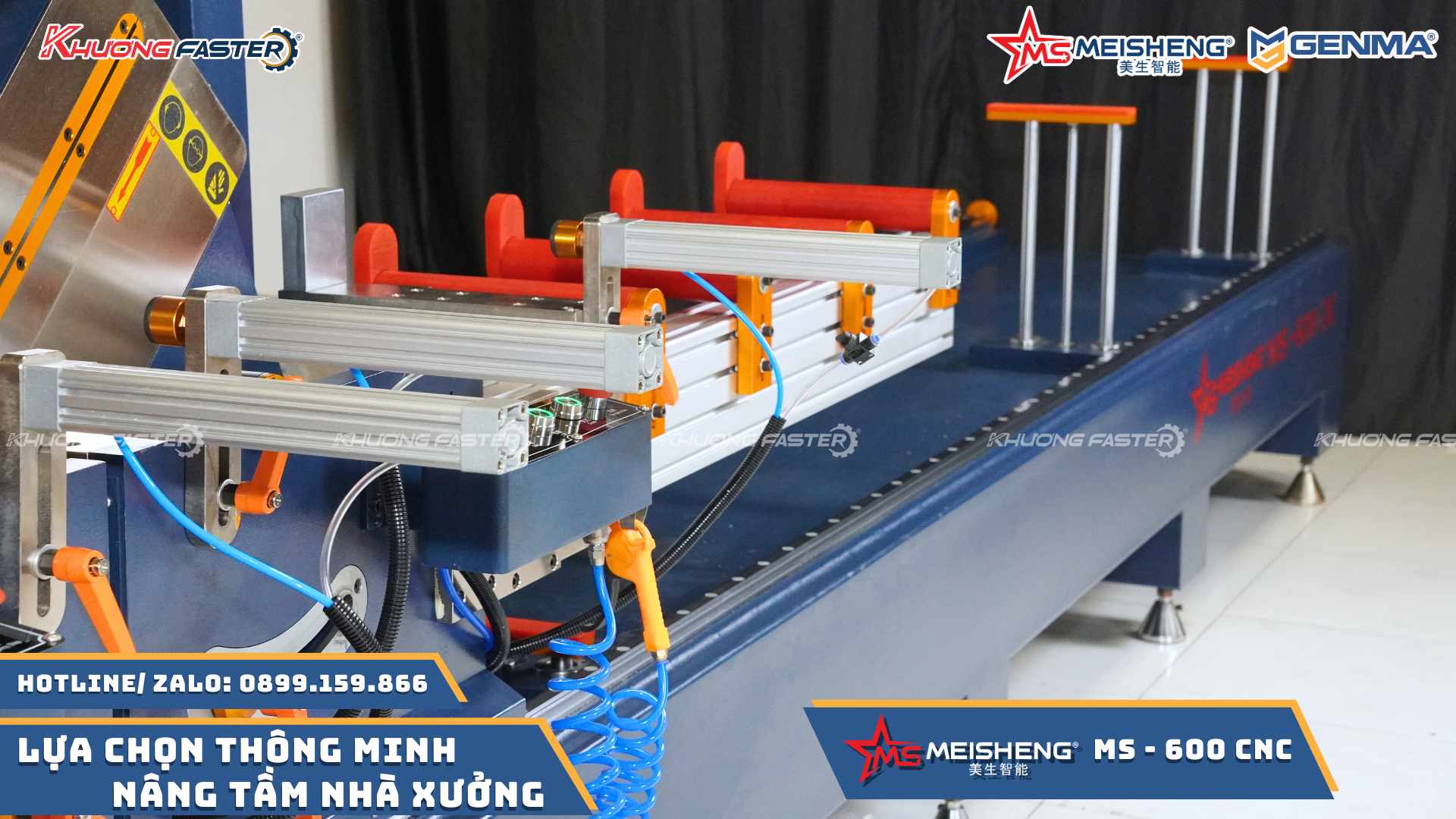 Máy cắt nhôm CNC 2 đầu Meisheng MS 600 Smart vận hành ổn định