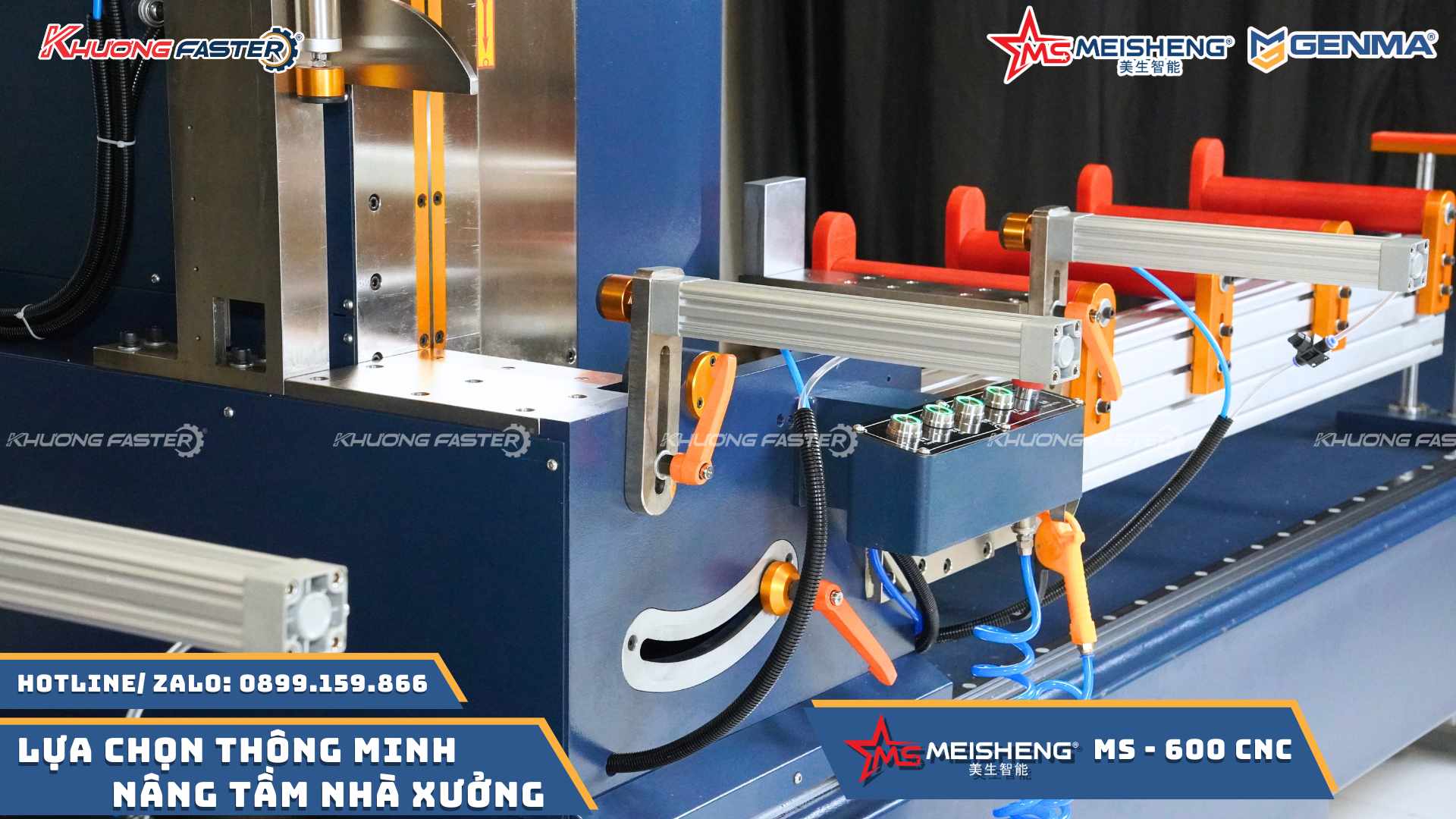 Chi tiết lưỡi cắt nhôm 600 gắn trên máy cắt nhôm 2 đầu Meisheng