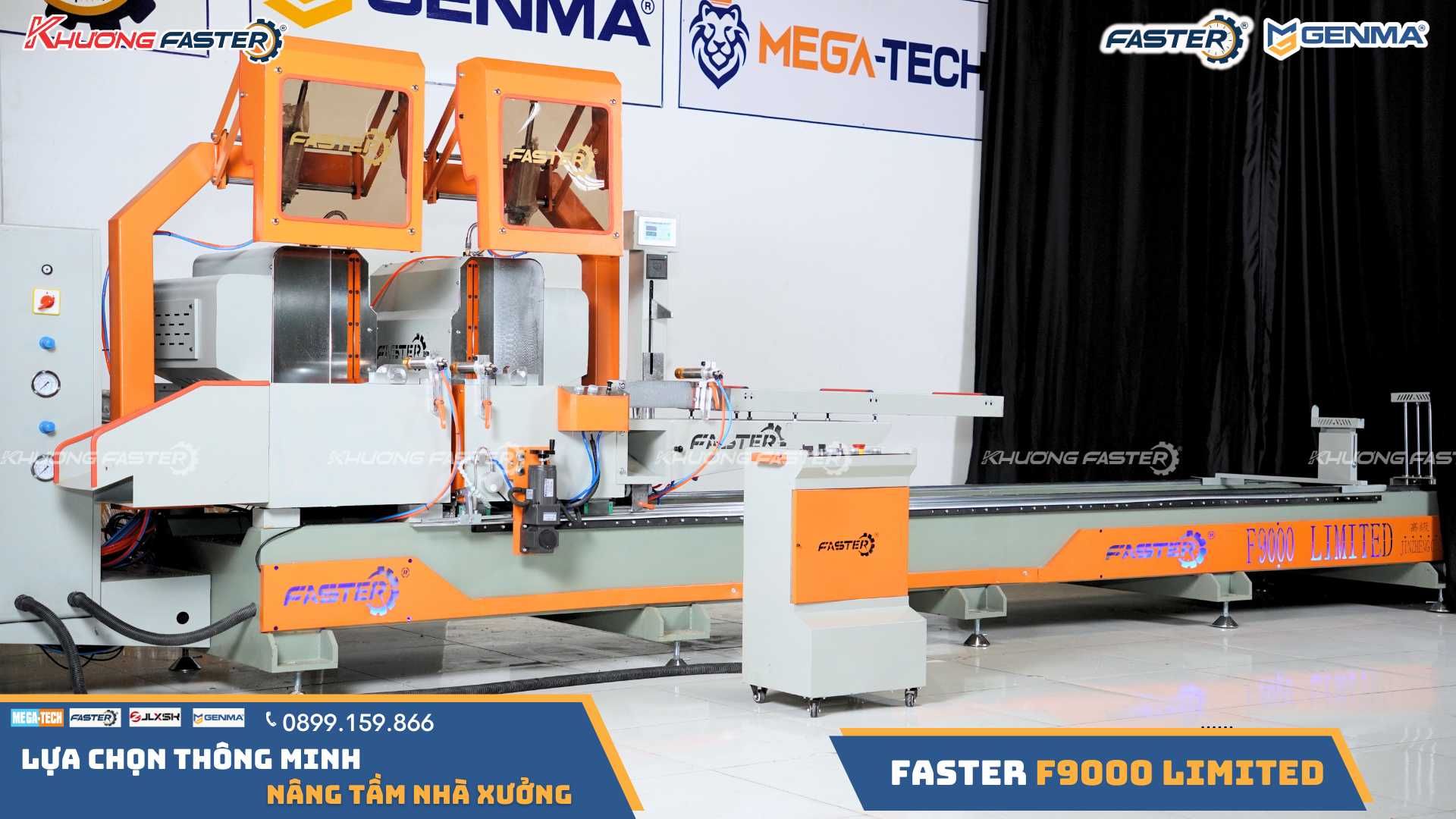 Máy Cắt Nhôm 2 Đầu Lưỡi 600 Faster F9000 Limited