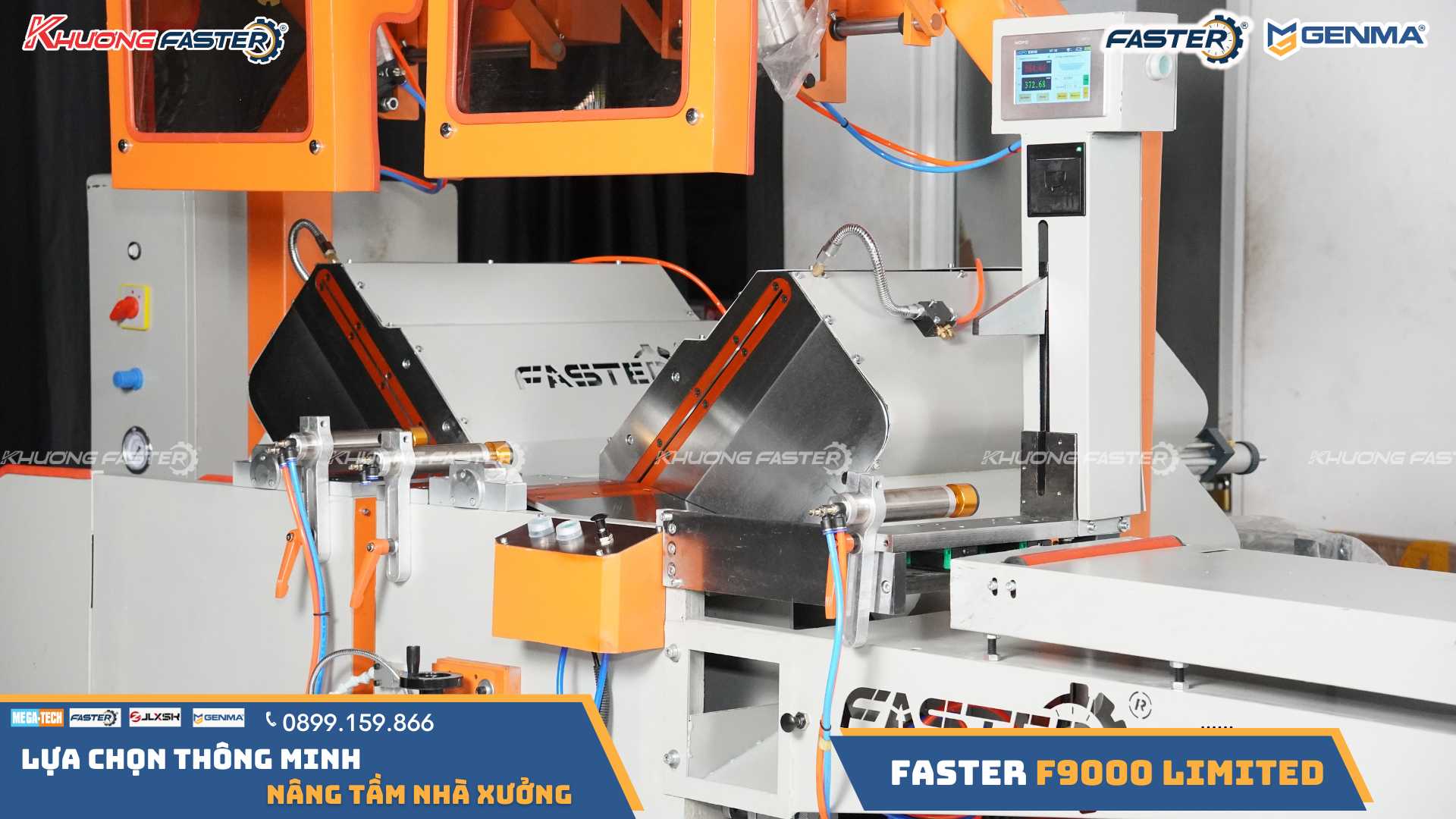 Máy Cắt Nhôm 2 Đầu Lưỡi 600 Faster F9000 Limited