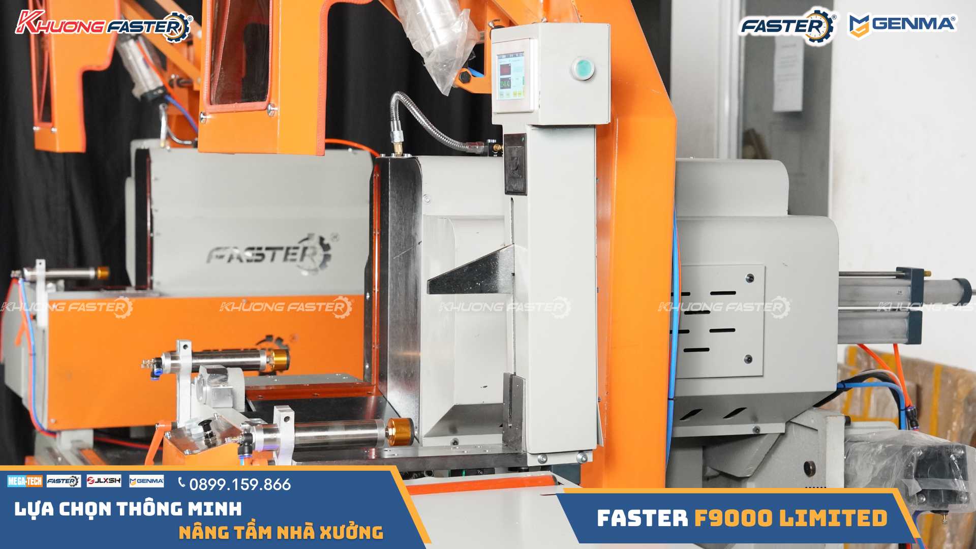 Máy Cắt Nhôm 2 Đầu Lưỡi 600 Faster F9000 Limited