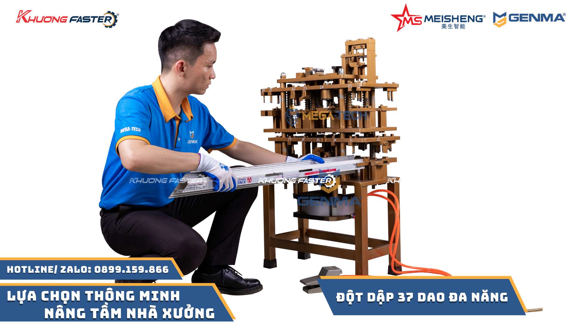 Máy Đột Dập 37 Dao Đa Hệ Xingfa 55, Lùa 93, Nhôm Cỏ&nbsp;