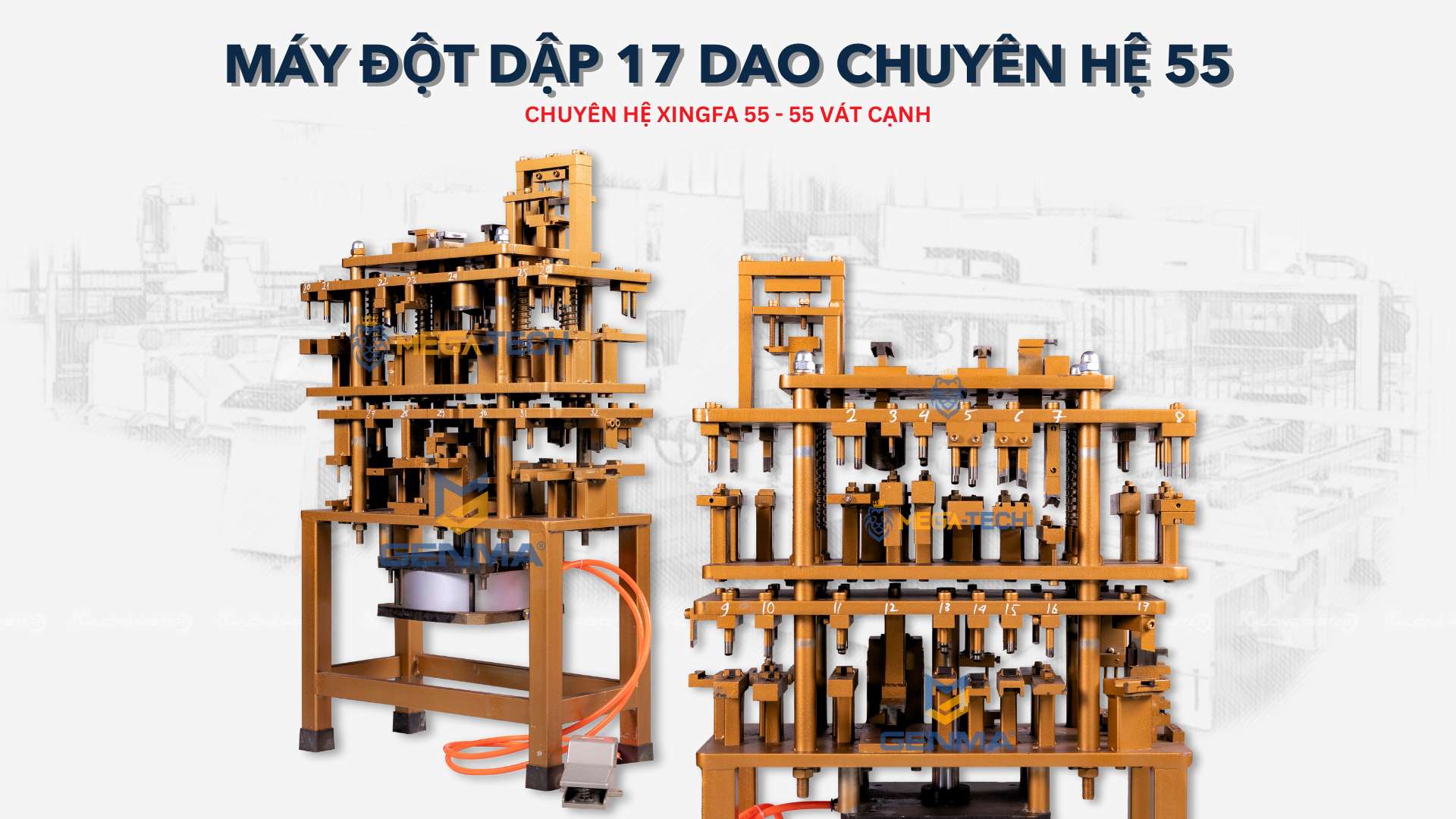 Máy Đột Dập 37 Dao Đa Hệ Xingfa 55, Lùa 93, Nhôm Cỏ&nbsp;