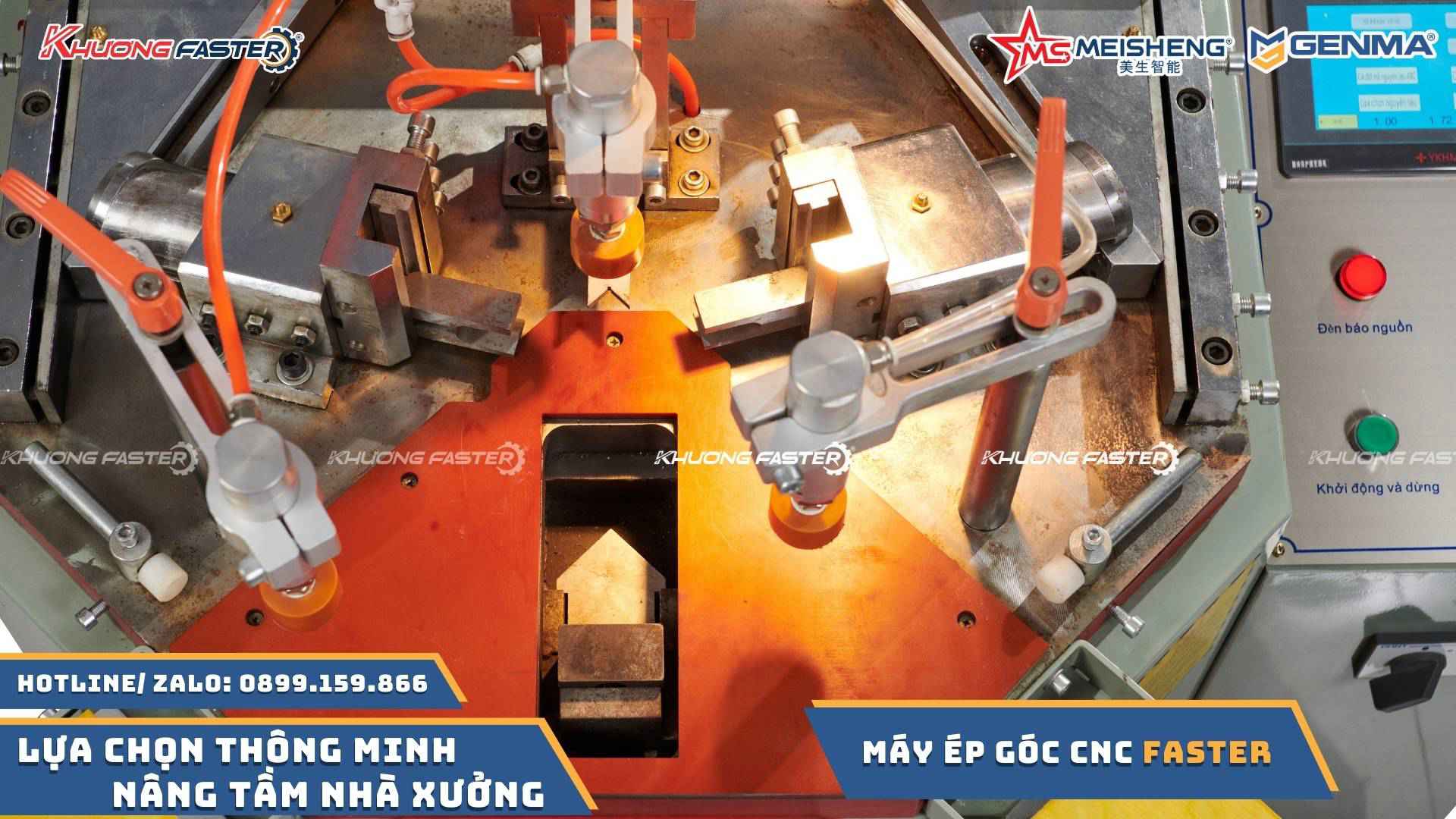 Máy Ép Góc Nhôm Xingfa Tự Động CNC Faster