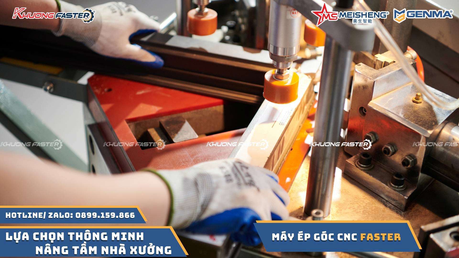 Máy Ép Góc Nhôm Xingfa Tự Động CNC Faster