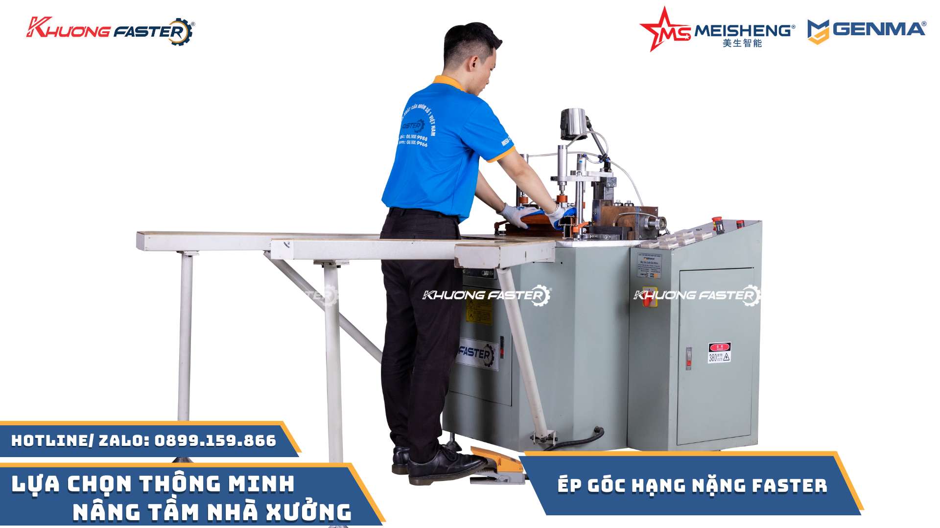 Máy Ép Góc Nhôm Kỹ Thuật Số 6 Đồng Hồ Hạng Nặng Faster&nbsp;