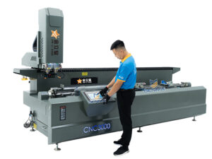 Máy khoan khóa nhôm 2 đầu Jinlixing CNC 3000