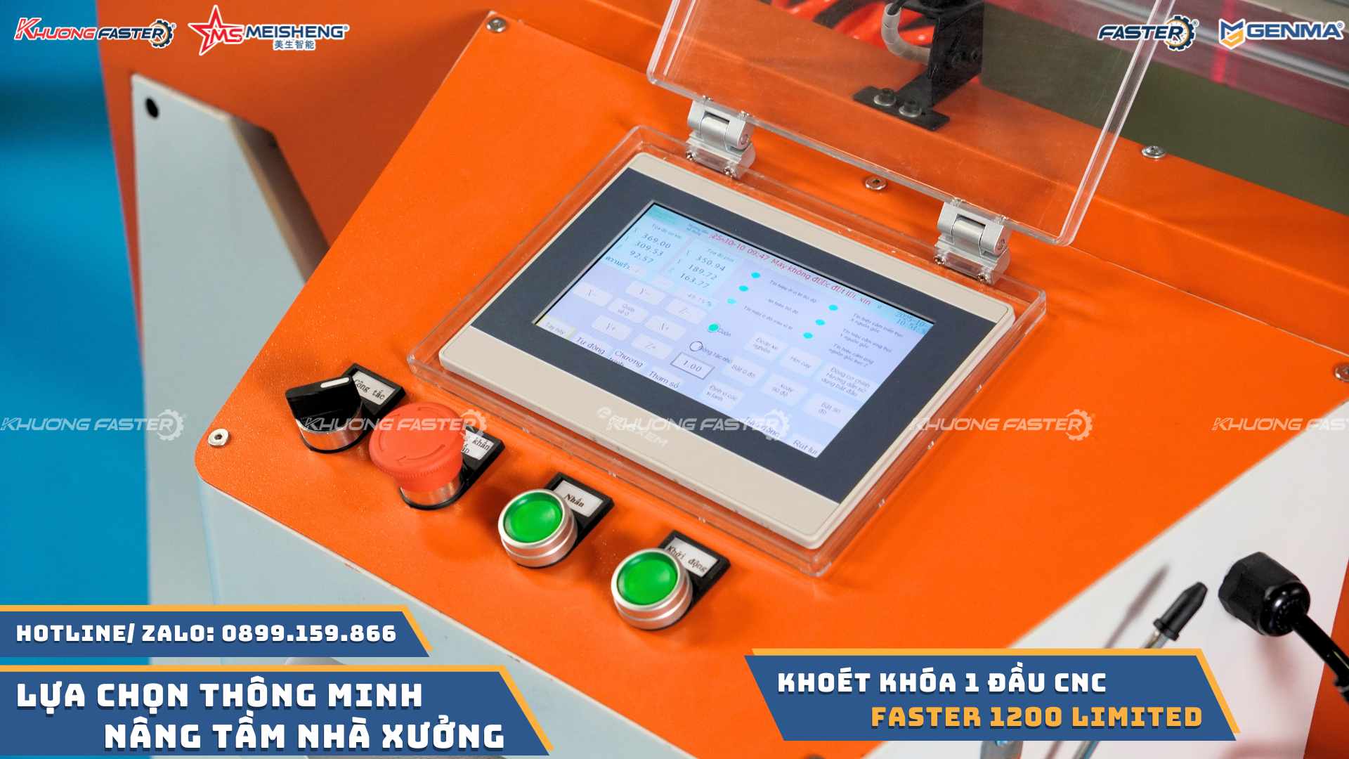 Máy Khoét Khóa Cửa Nhôm CNC Faster F1200