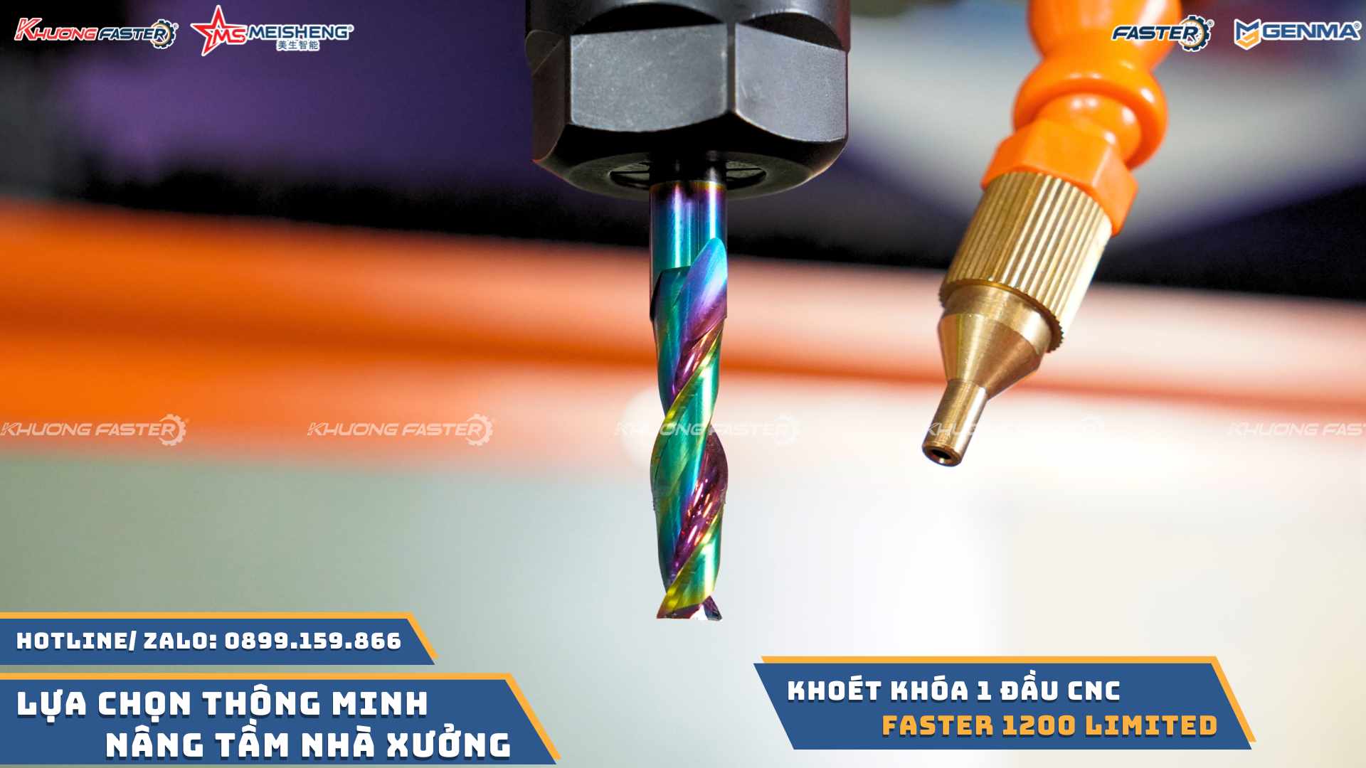 Máy Khoét Khóa Cửa Nhôm CNC Faster F1200