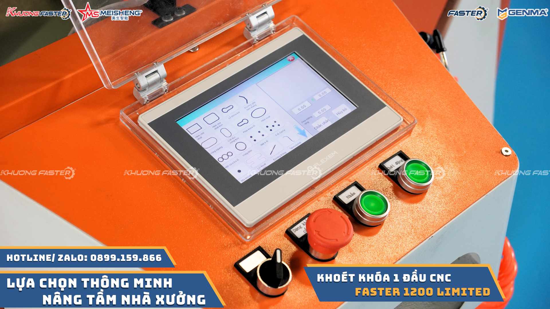 Máy Khoét Khóa Cửa Nhôm CNC Faster F1200