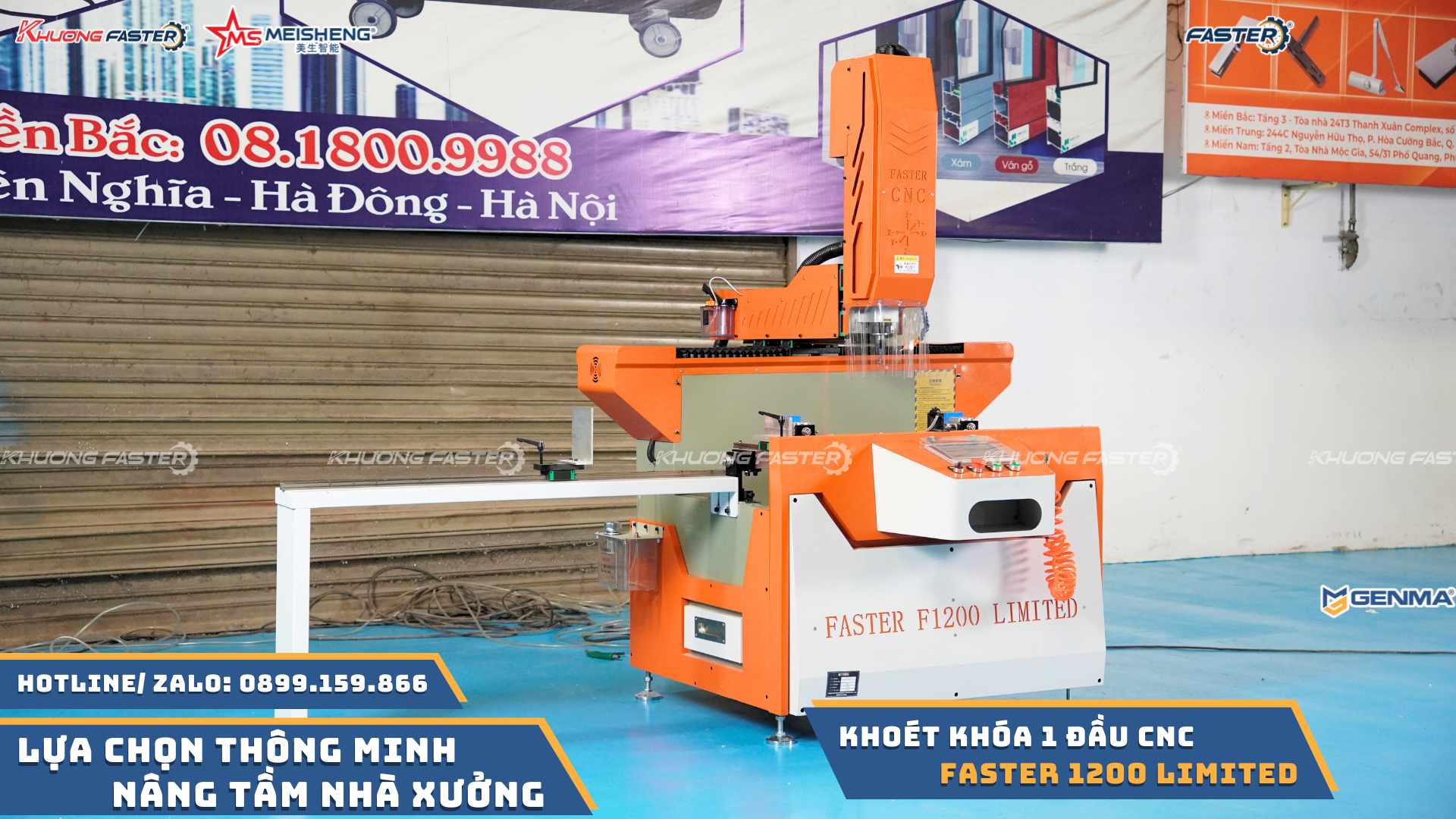 Máy Khoét Khóa Cửa Nhôm CNC Faster F1200