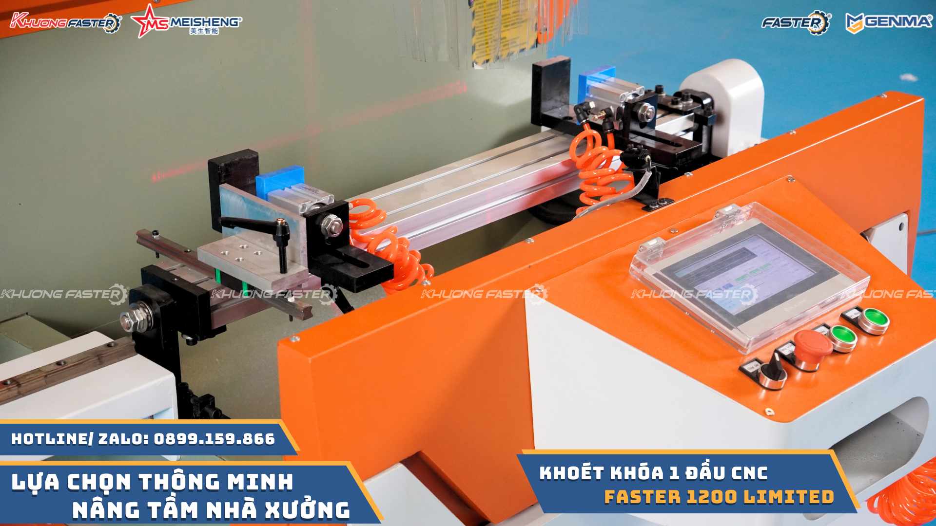 Máy Khoét Khóa Cửa Nhôm CNC Faster F1200