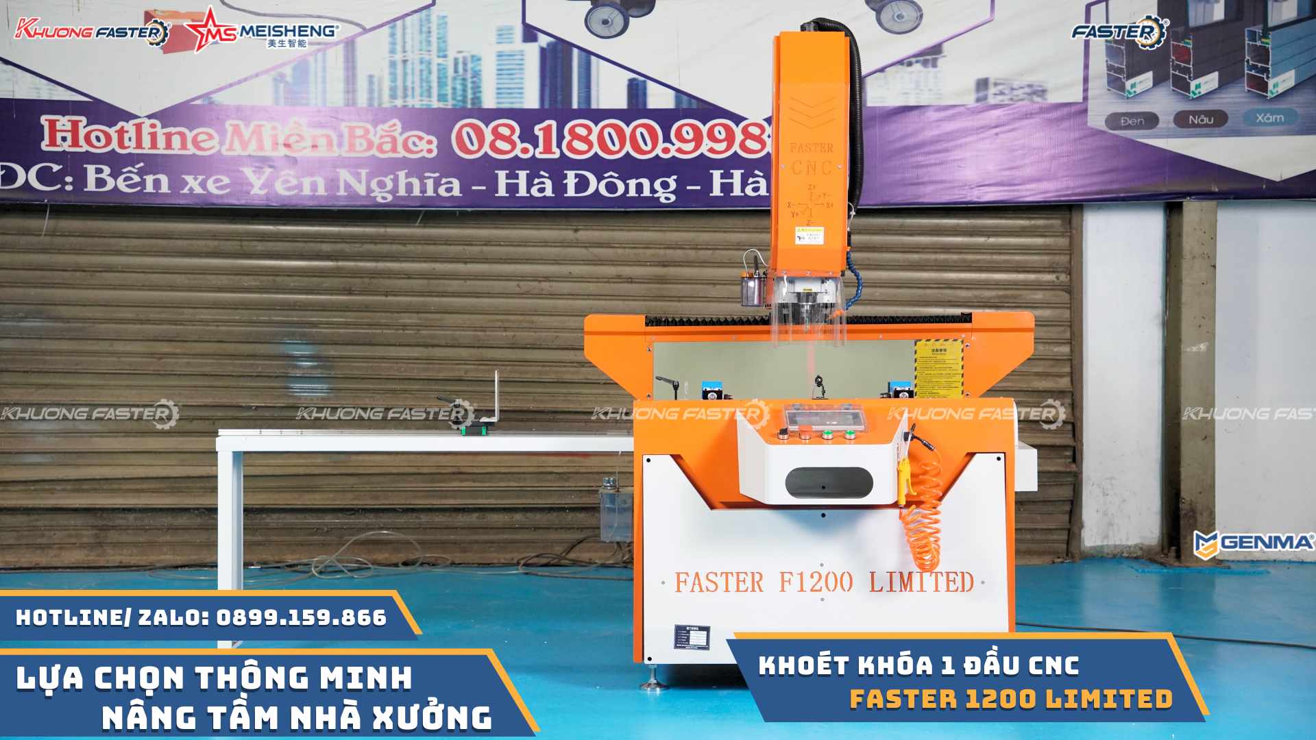 Máy Khoét Khóa Cửa Nhôm CNC Faster F1200