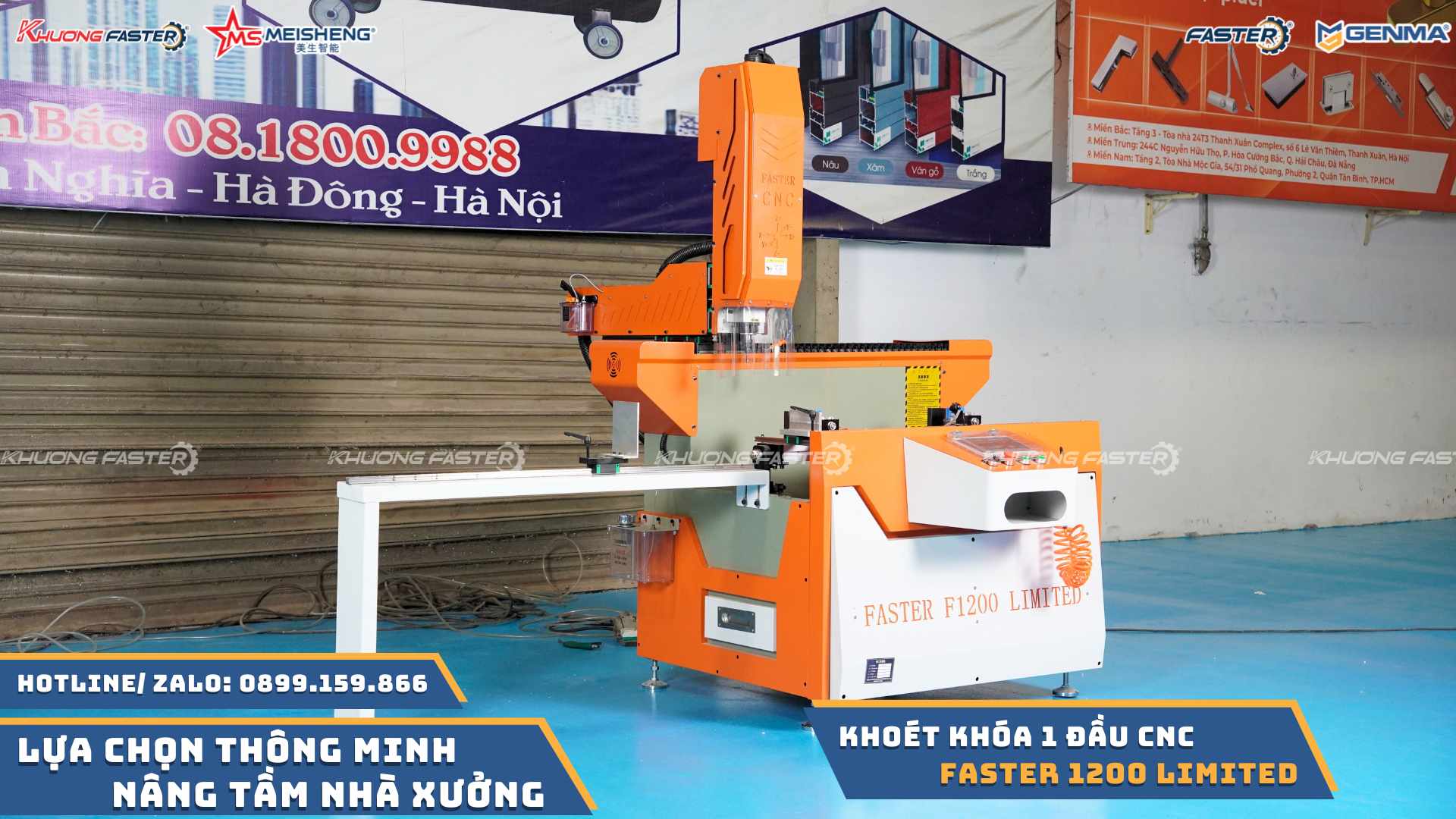 Máy Khoét Khóa Cửa Nhôm CNC Faster F1200