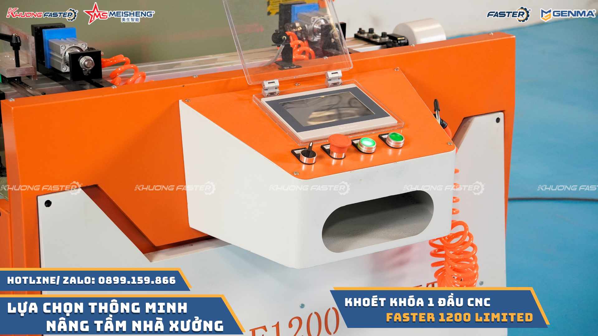Máy Khoét Khóa Cửa Nhôm CNC Faster F1200