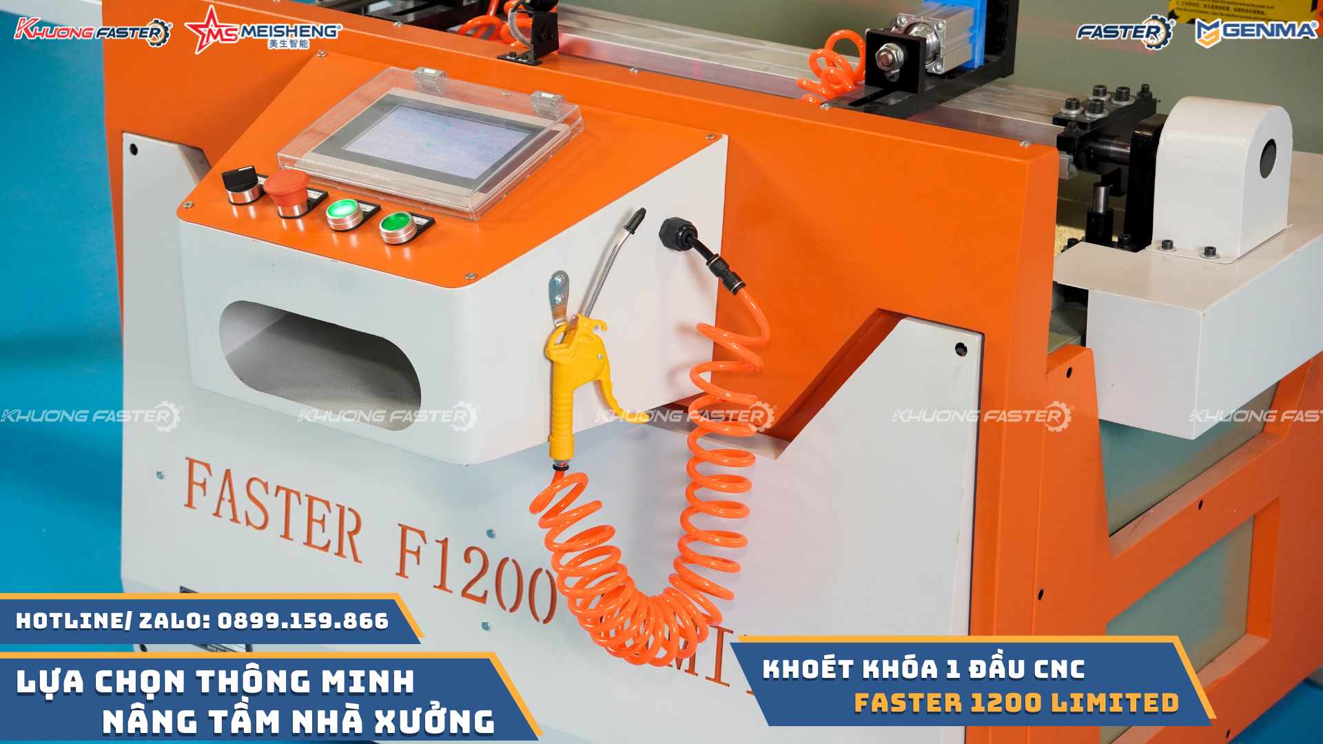 Máy Khoét Khóa Cửa Nhôm CNC Faster F1200