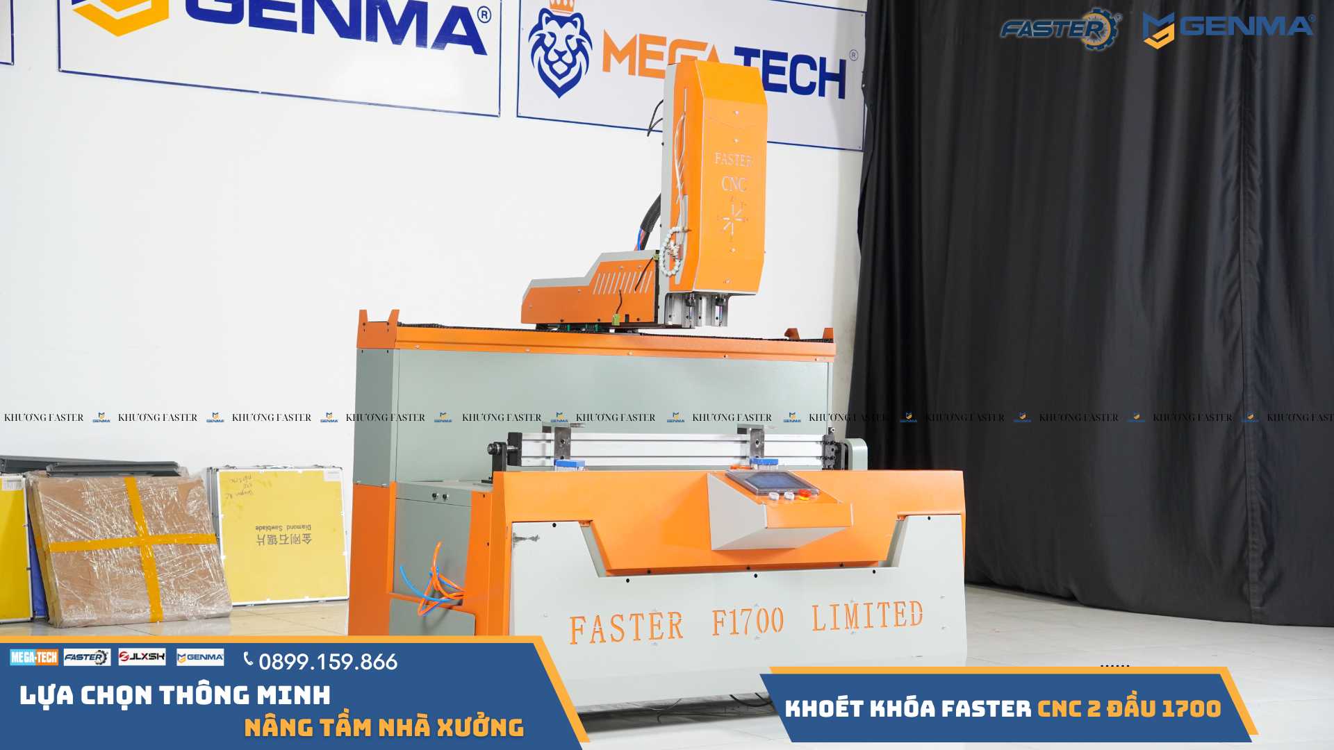 Máy Khoét Khóa CNC 2 Đầu Faster F1700
