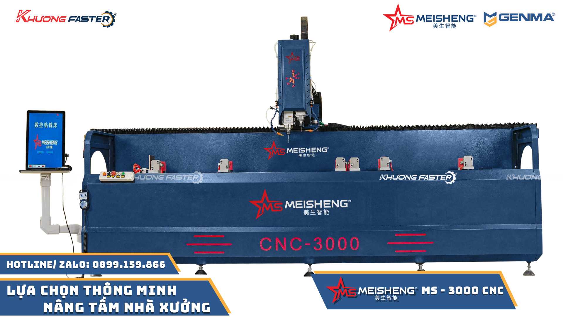 Máy Khoét Khoá CNC 2 Đầu&nbsp; MEISHENG MS 3000&nbsp;