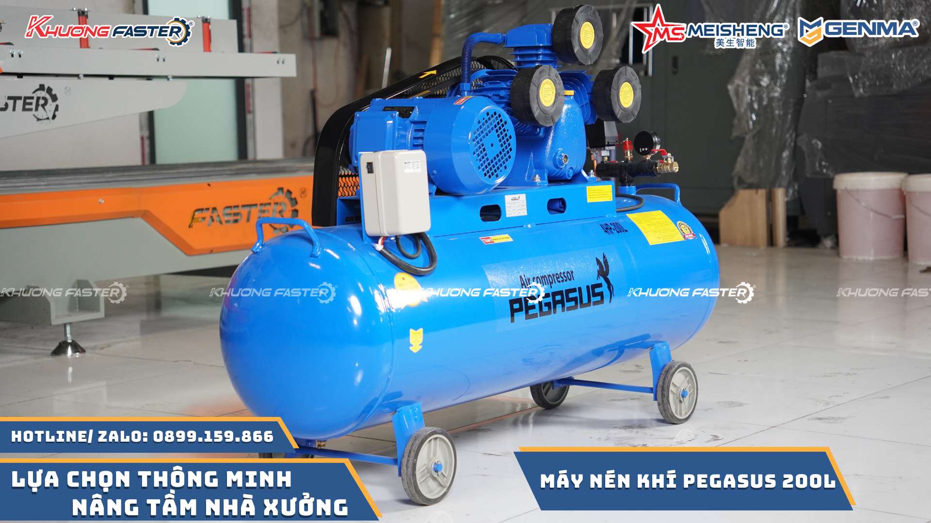Máy Nén Khí 200L Công Nghiệp Pegasus Chính Hãng&nbsp;