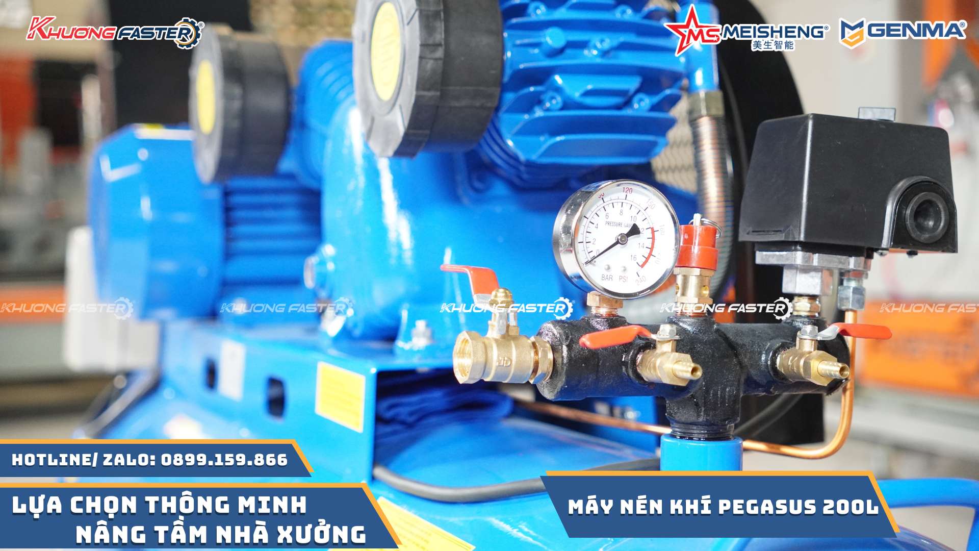 Máy Nén Khí 200L Công Nghiệp Pegasus Chính Hãng&nbsp;