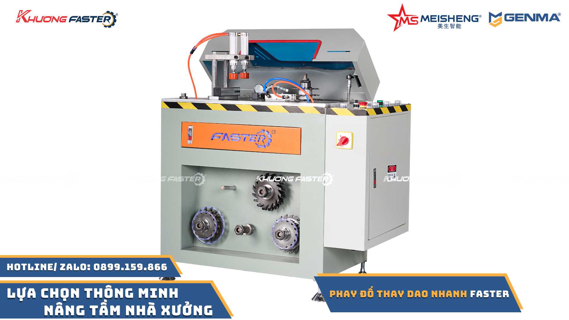 Tổng quan máy chia đầu đố faster cao cấp thay dao nhanh