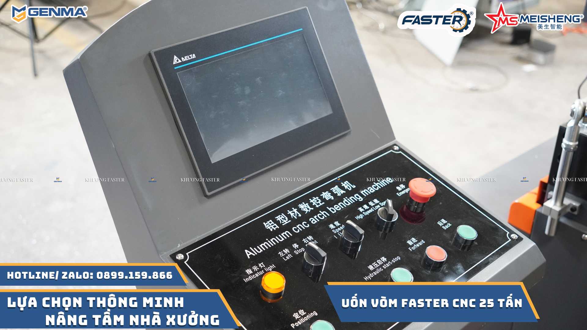 máy uốn vòm faster 25 tấn Máy uốn vòm nhôm chính xác – Giải pháp gia công cửa nhôm hoàn hảo