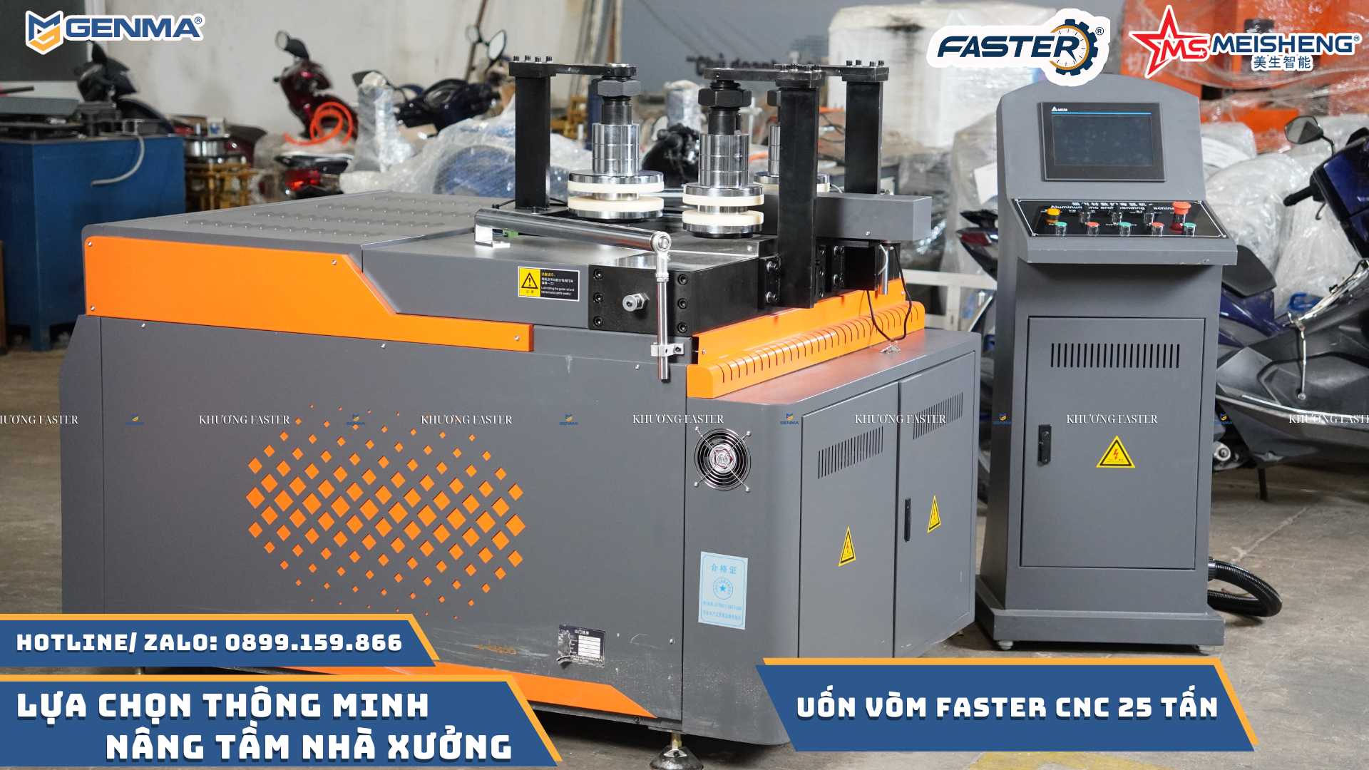 máy uốn vòm faster 25 tấn Máy uốn vòm nhôm chính xác – Giải pháp gia công cửa nhôm hoàn hảo