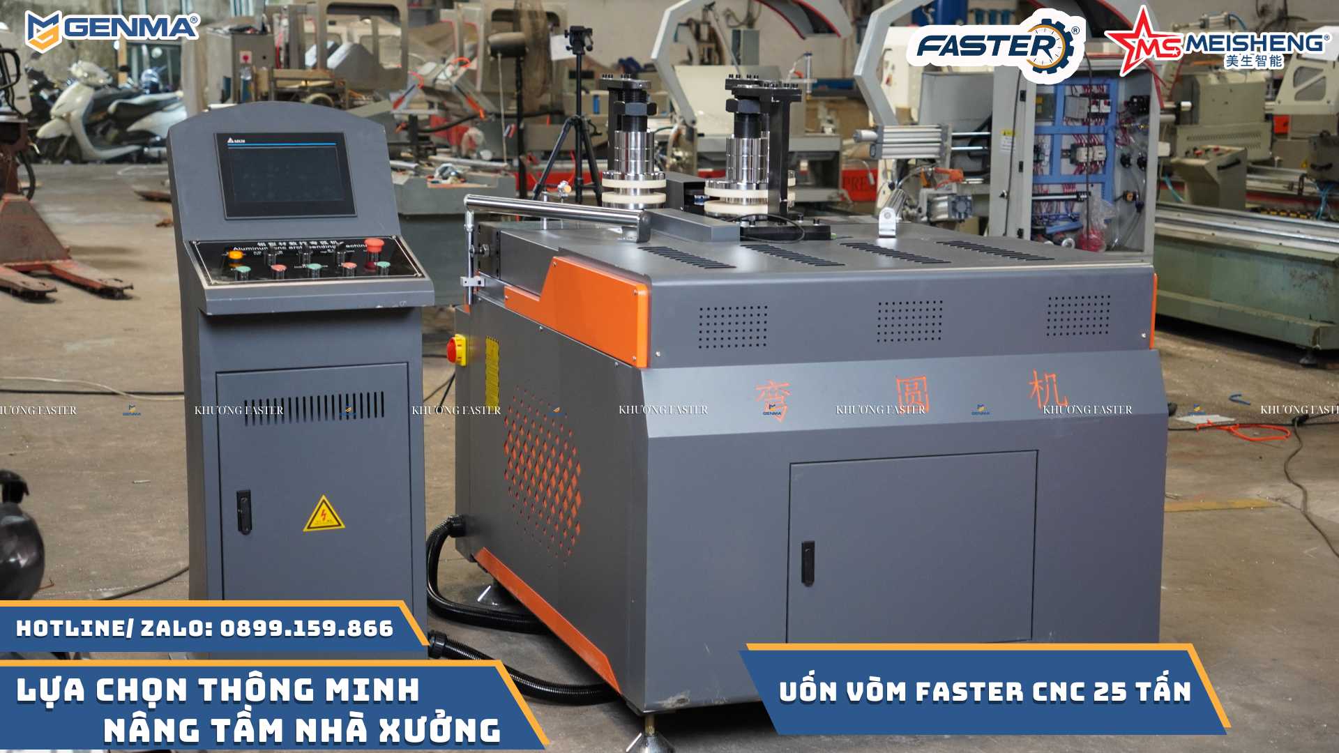 máy uốn vòm faster 25 tấn Máy uốn vòm nhôm chính xác – Giải pháp gia công cửa nhôm hoàn hảo