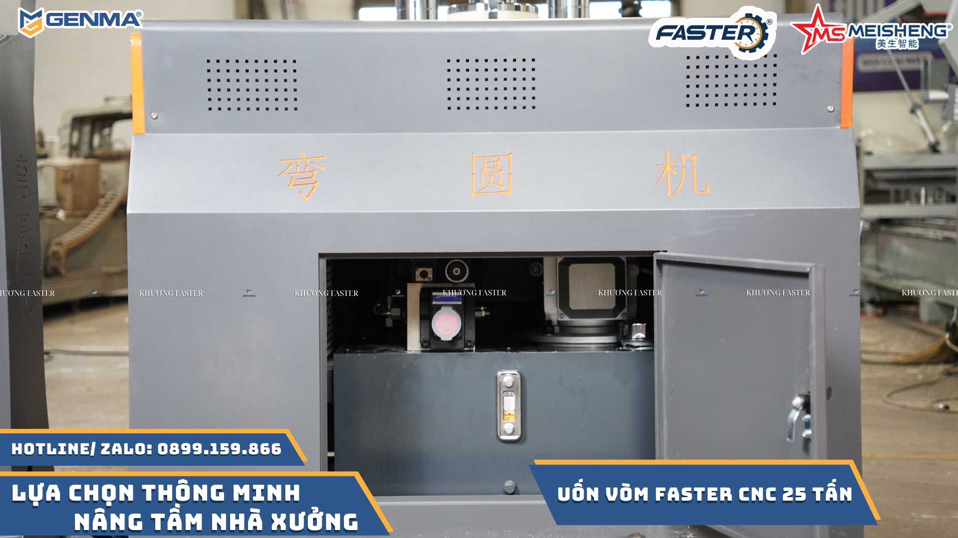 máy uốn vòm faster 25 tấn Máy uốn vòm nhôm chính xác – Giải pháp gia công cửa nhôm hoàn hảo